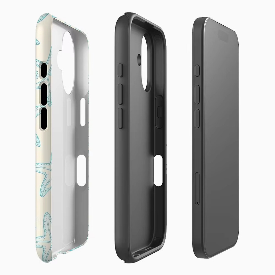 Potdemiel Handyhülle Seestern Blau mit doppelschichtiger Rückseite für iPhone 17 16 15 14 13 12 Pro Max Plus - Bild 2