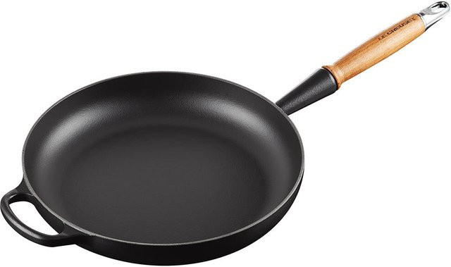 Le Creuset Signature Bratpfanne aus emailliertem Gusseisen mit Holzgriff, Schwarz, Durchmesser: 28 cm - Bild 1