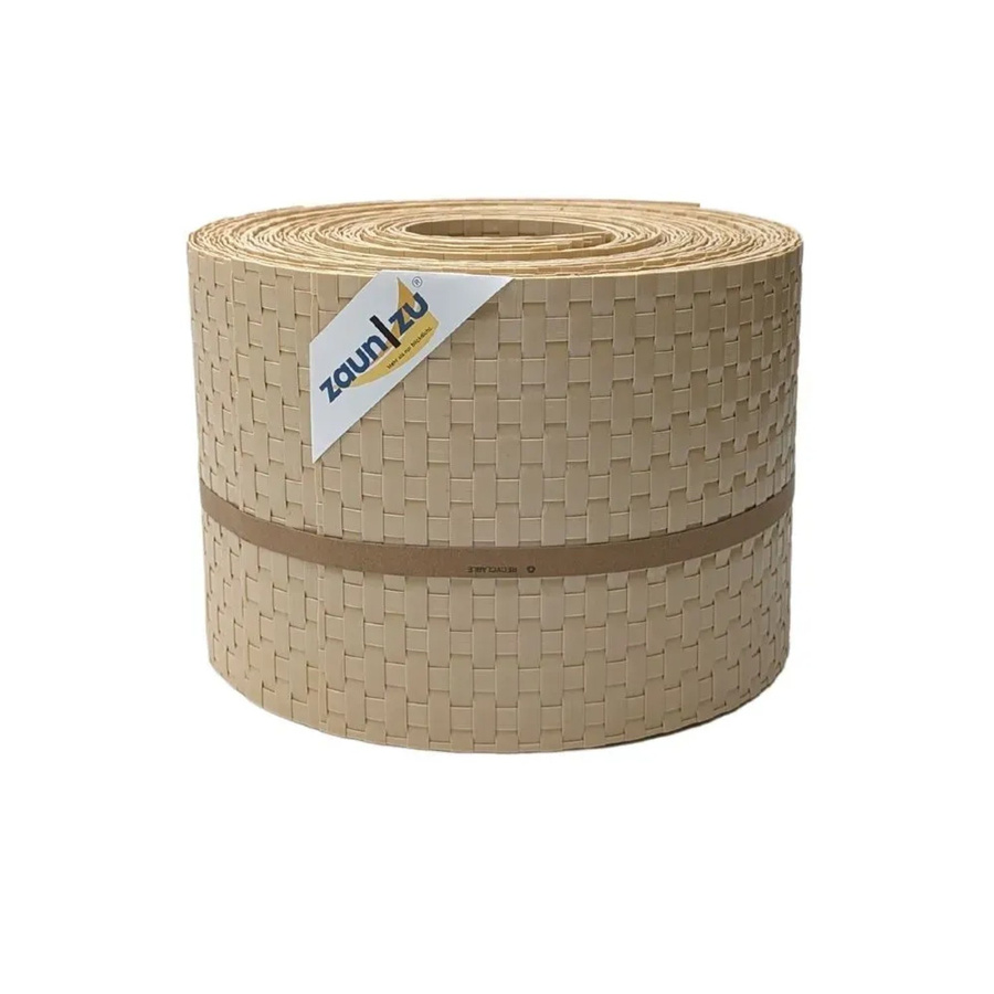 zaun zu Sichtschutzstreifen Rattan für Doppelstabmatten UV-beständig Beige 10 x 2,55 m - Bild 2