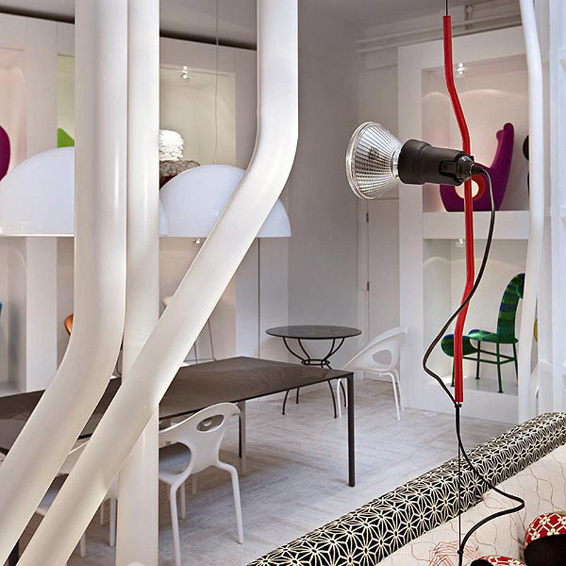 Flos Parentesi Pendelleuchte in Rot mit Dimmer und höhenverstellbarem Kabel - Bild 2