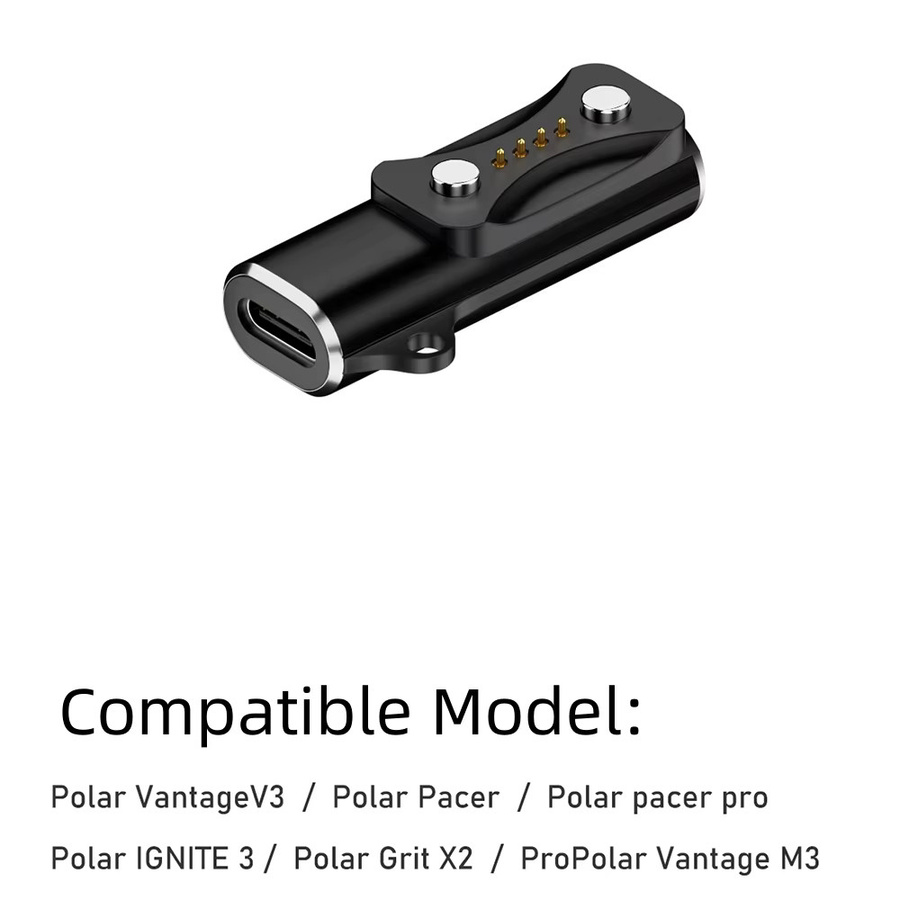 Magnetisches USB-C-Ladegerät für Polar Pacer, Ignite 3, Vantage V3, Vantage M3 und Grit X2 Pro, 5W Tragbarer Ladeadapter in Schwarz - Bild 4