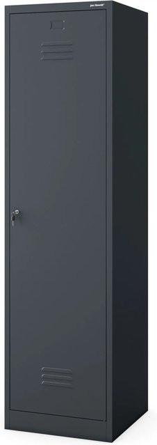 Jan Nowak Besenschrank AGNES Haushaltsschrank aus Stahl mit Scharniertüren in Anthrazit, H x B x T: 185 x 50 x 50 cm - Bild 1
