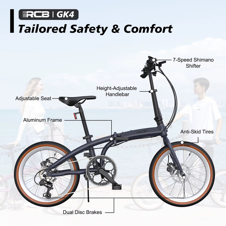 RCB Klapprad, 20 Zoll, 7-Gang, Faltbares Fahrrad - Bild 2