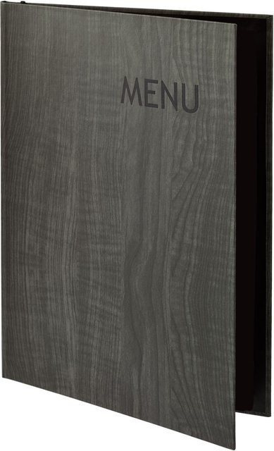 VEGA Speisekarte Lenio mit Prägung MENU in Anthrazit, DIN A4, Breite: 23,8 cm, Höhe: 32,6 cm - Bild 1