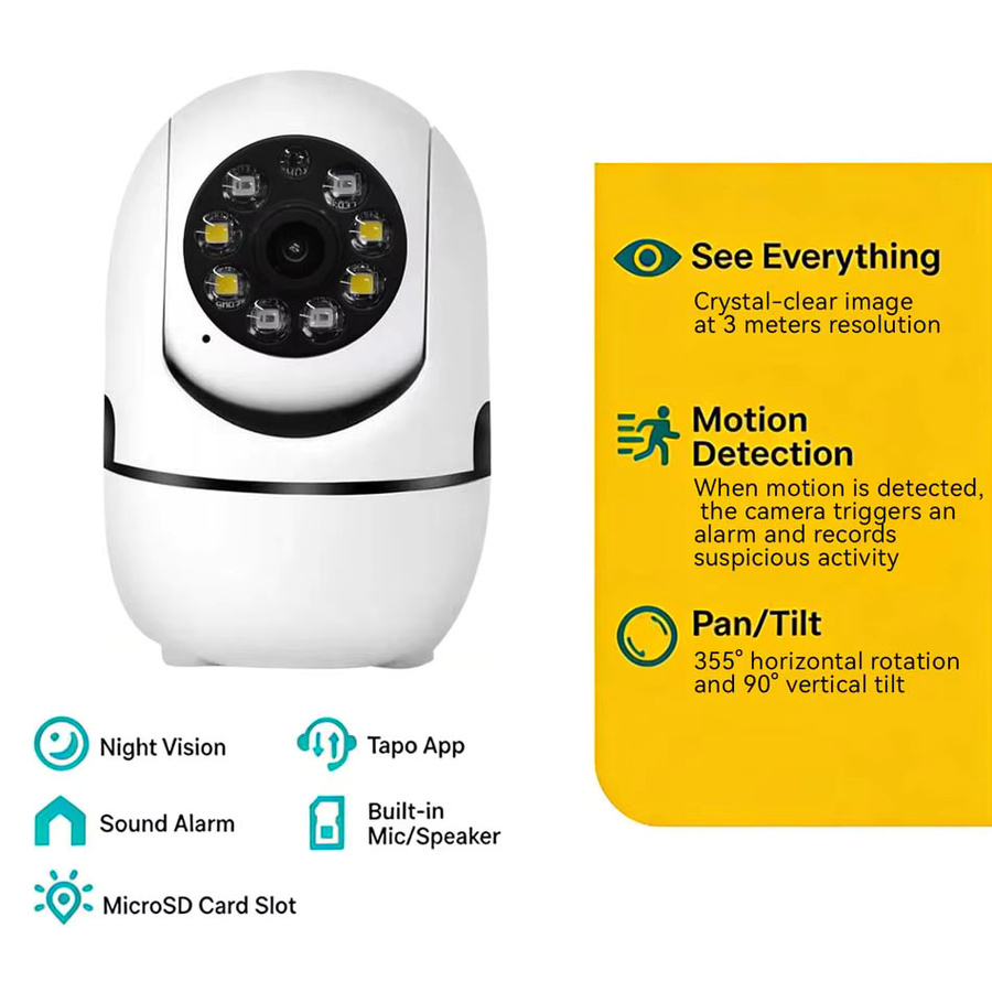 PEGATAH O-KAM Pro 2K Smart WLAN-Kamera mit 360 Grad PTZ, KI-Humanoid-Erkennung, Auto-Tracking und Nachtsicht in Weiß - Bild 2