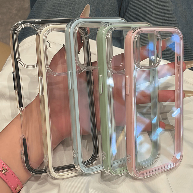 Transparente Handyhülle im Süßigkeiten-Design für iPhone 11 bis 17 Pro Max Plus, stoßfest und luftklar, Farbe: Pink - Bild 1