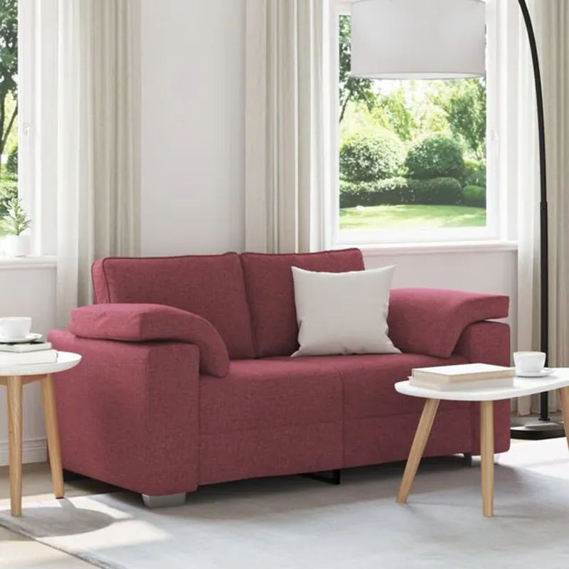 Modernes 2-Sitzer Sofa mit Kissen von vidaXL aus Stoff in Rot, B/T/H: 160 x 77 x 82 cm - Bild 1