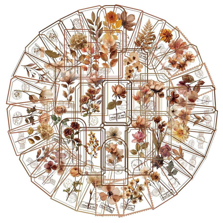 Charile Retro Blumen und Pflanzen Aufkleber, Transparent, Multicolour, Botanisches Design für Koffer, Telefon und Gitarre - Bild 2