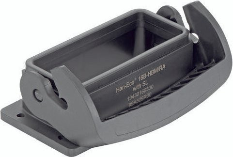 Harting Anbaugehäuse ohne Halterahmen in Schwarz und Grau aus Kunststoff, Artikelnummer 19430160330 - Bild 1