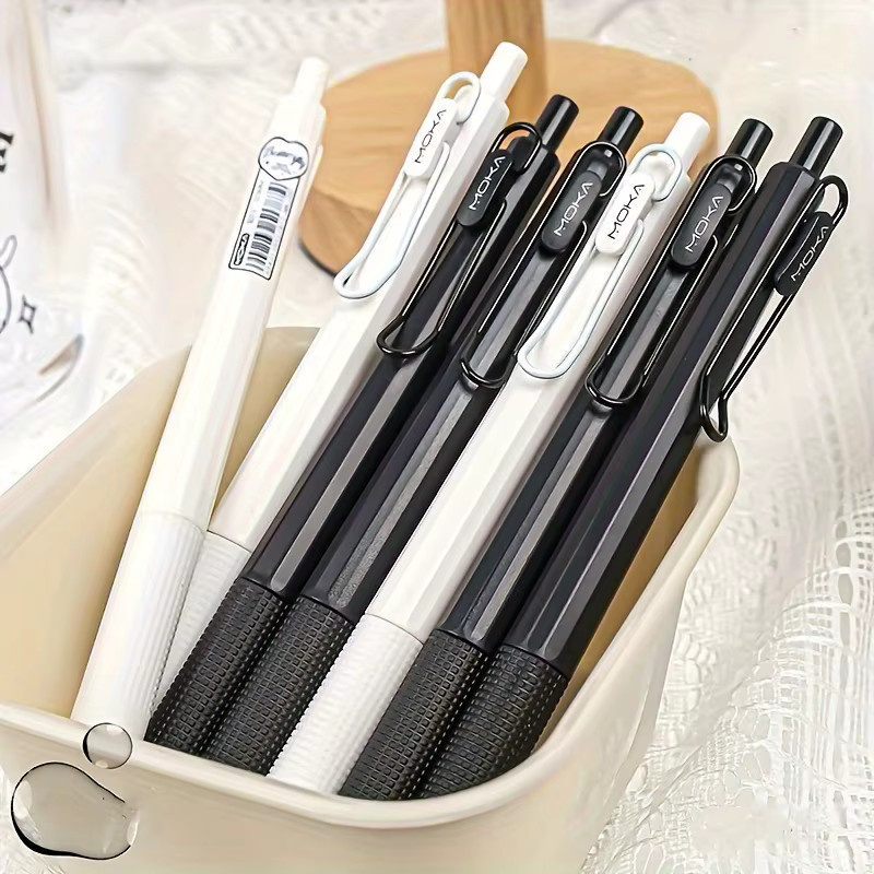 6er-Pack Gelstifte mit feiner Spitze 0,5 mm, schwarze Tinte, verschmierfrei und ideal für Journaling und Notizen - Bild 4