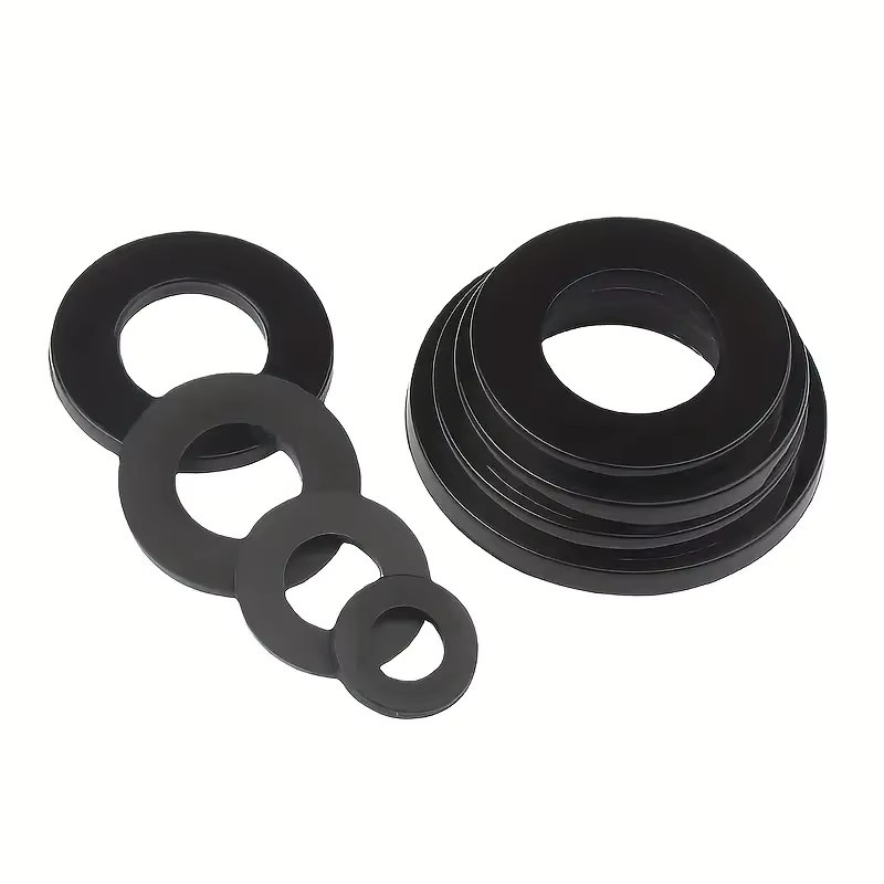 500-teiliges Nylon-Unterlegscheiben-Sortiment in Schwarz mit 8 Größen von M2 bis M10 für Dichtungsanwendungen - Bild 3