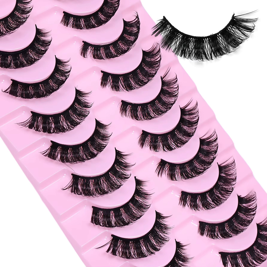 JIEFUXIN DD Curl Faux Mink Volumen-Wimpern, 10 Paar, Damen - Bild 2