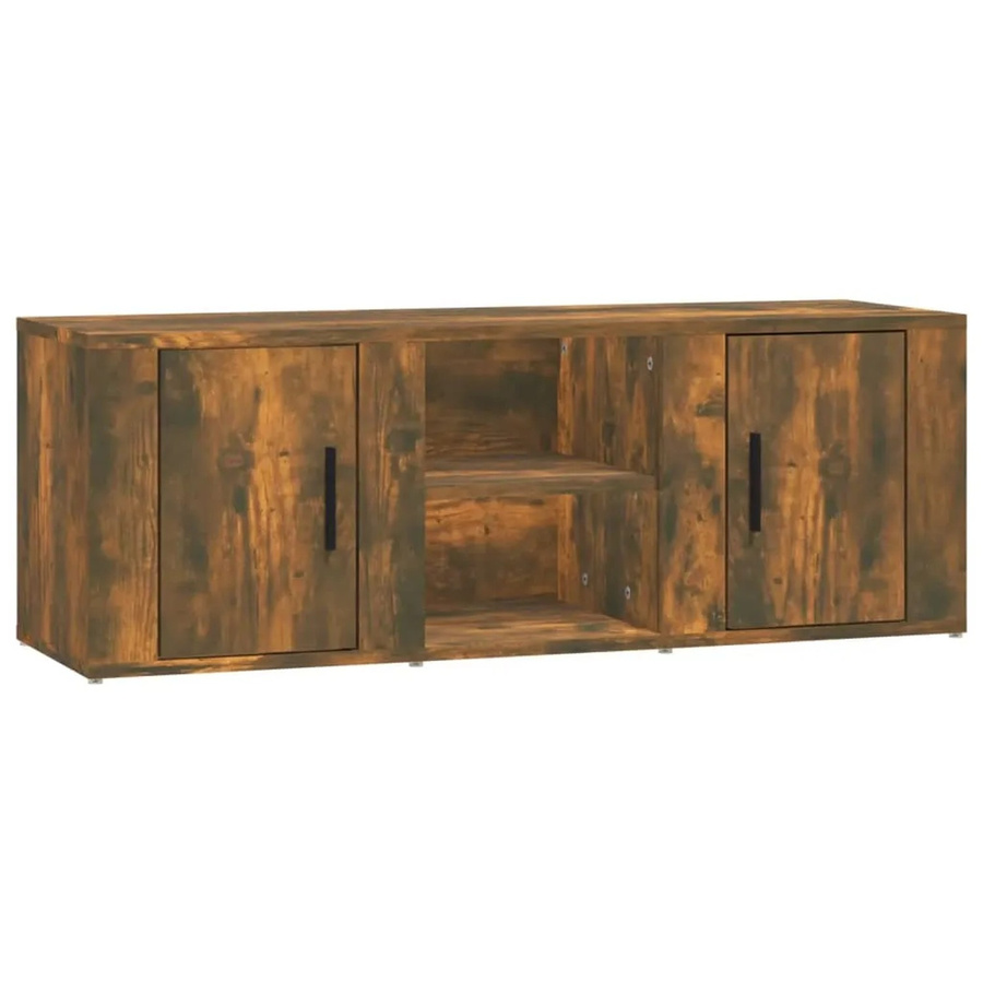vidaXL TV-Schrank aus Holzwerkstoff in Räuchereiche, Braun, B/T/H: 100 x 31,5 x 35 cm - Bild 2