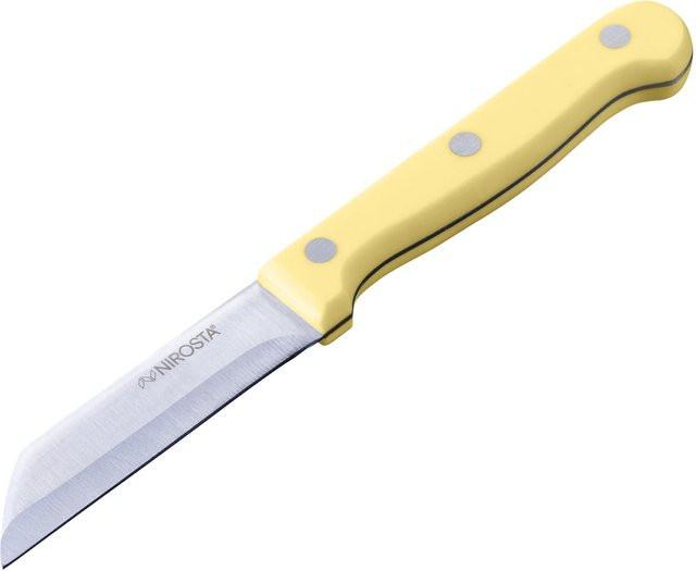 Nirosta Gemüsemesser Trio Paring Knife aus Edelstahl in Gelb mit Kunststoffgriff - Bild 1