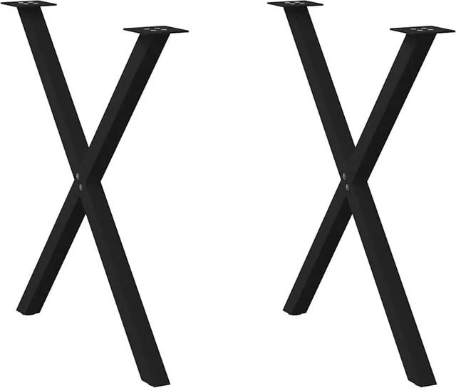 vidaXL Esstischbeine X-Form aus Stahl in Schwarz, 2 Stück, Höhe: 80 cm, Breite: 80 cm, Tiefe: 72-73 cm - Bild 1