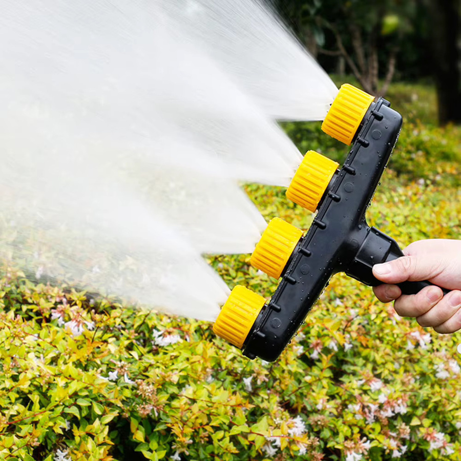 Gartenpumpe Bewässerung mit Sechs-Loch-Düse für Gemüsegarten und Sprinkleranlagen in Gelb - Bild 4