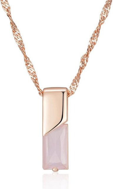 Halskette mit Anhänger, Kupfer, Roségold, Zirkonia, Damen - Bild 1