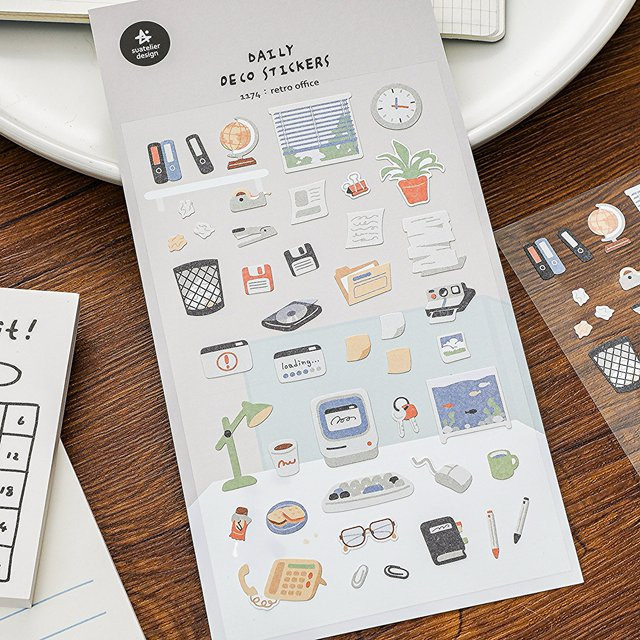 Suatelier Retro Büro-Papieraufkleber für Scrapbooking und DIY Journaling, Multicolour - Bild 1