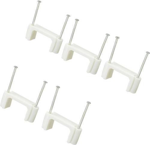 TRU Components Nagelschellen TC-DNF24203 zweilaschig Weiß, max. Bündel-Ø 24 mm, 100 Stück - Bild 1