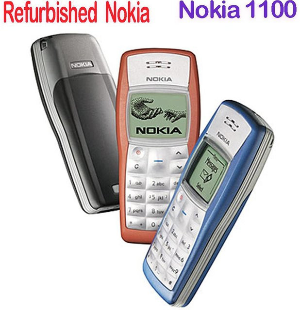 Generalüberholtes Nokia 1100 Mobiltelefon in Schwarz mit 1 SIM-Kartenslot - Bild 1