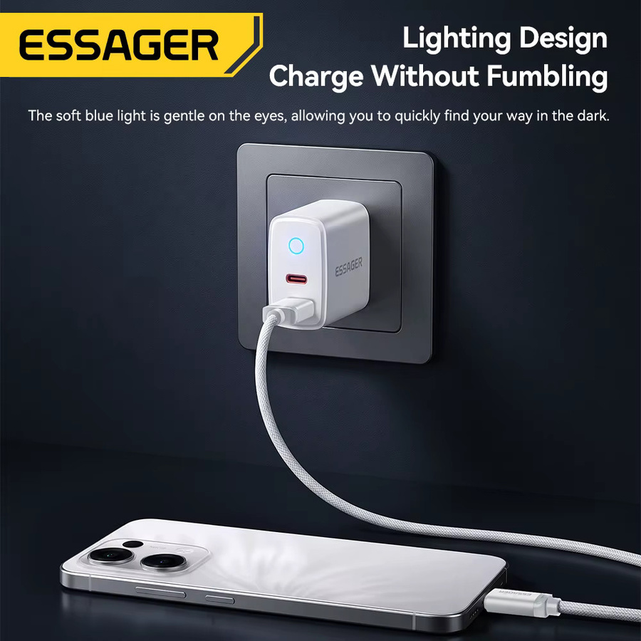 Essager PD 20W USB-C Schnellladegerät in Weiß für iPhone und USB-C Geräte - Bild 2
