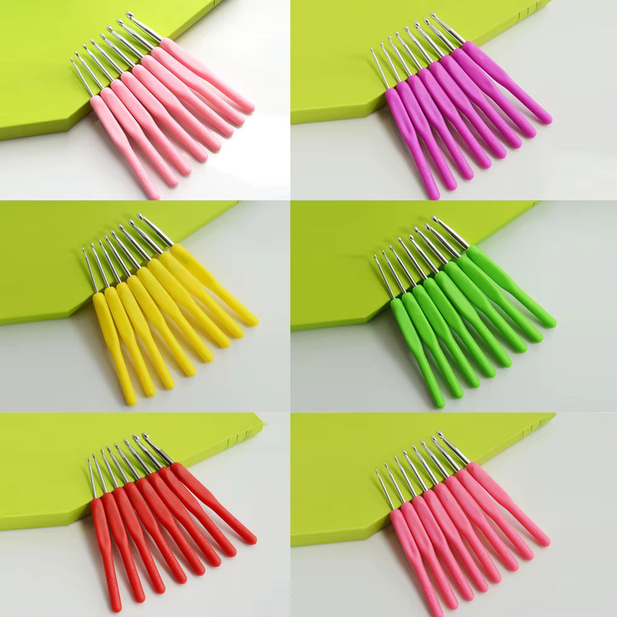 8-teiliges Häkelset von NOTIONSLAND mit farbigen Kunststoff-Häkelnadeln und ergonomischen Soft-Grip-Griffen in Multicolor - Bild 2