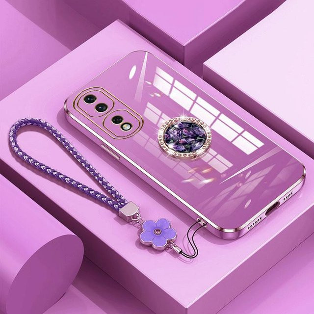 Luxus Diamant Handyhülle mit Umhängeband für Honor 90, Honor 70, Honor 80, Honor 60, Honor 50 SE PRO in Lavendel - Bild 1