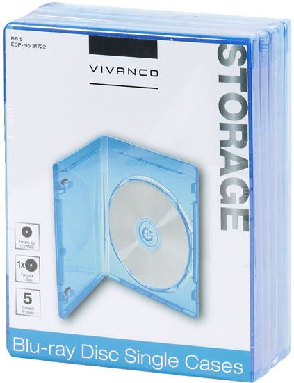 Vivanco Blue-Ray Case BR 5, transparent, 5er Pack - Bild 1