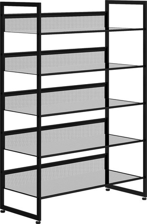 HOMCOM Schuhregal mit 5 Regalen aus Stahl in Schwarz, B/T/H: 72 x 30 x 102 cm