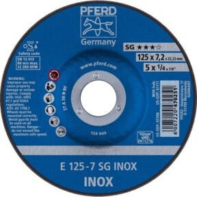 PFERD Schruppscheibe E 125-7 SG INOX blau Durchmesser: 125 mm - Bild 1