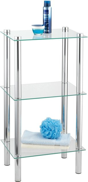 Wenko Regal Yago in Chrom mit 3 Glasablagen, B/T/H: 74 x 40 x 30 cm - Bild 1