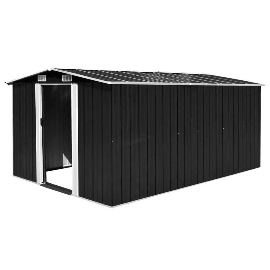 vidaXL Gerätehaus aus Metall in Anthrazit B/T/H: 392 x 257 x 181 cm - Bild 2