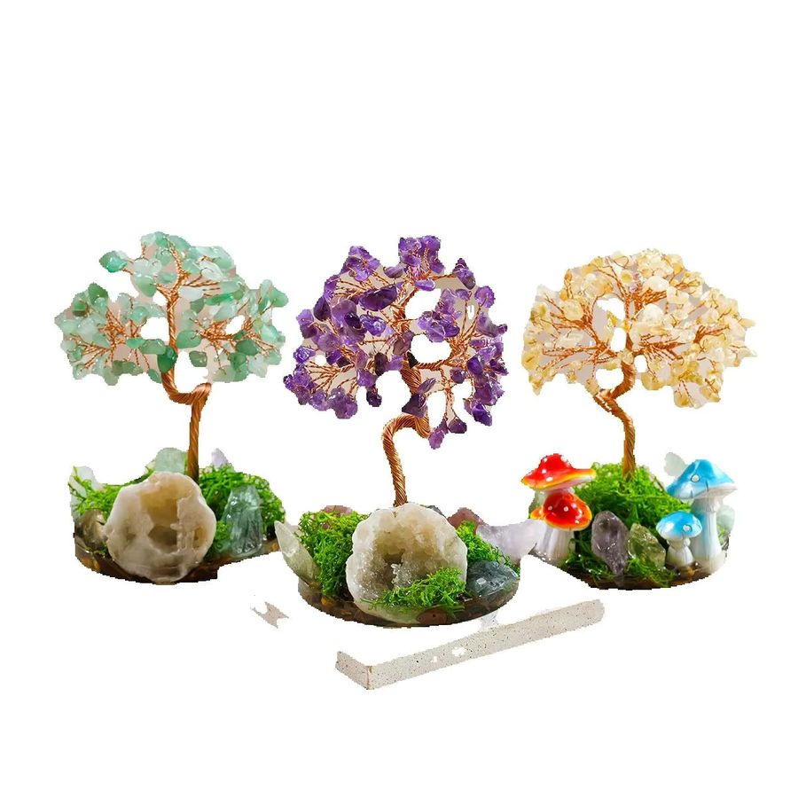 Runyangshi Kristallbaum aus Amethyst und Citrin mit Epoxidharz-Basis als Dekoration für dein Zuhause - Bild 2