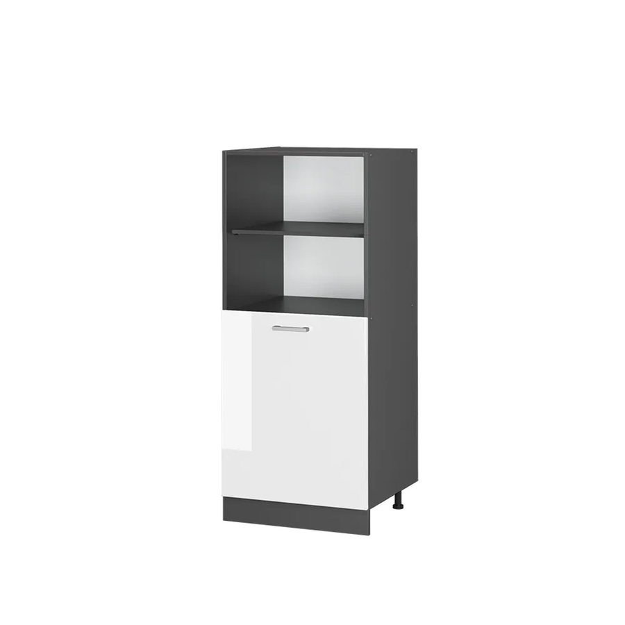 Vicco R-Line Backofenumbauschrank Küchenschrank in Anthrazit und Weiß mit kleiner Tür und Hochglanz-Finish, Breite: 60 cm - Bild 3