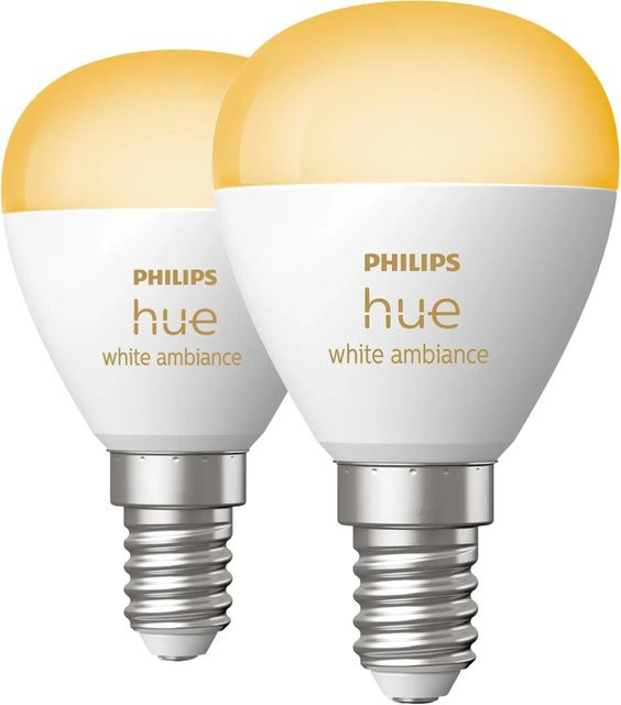 Philips Hue White Ambiance LED-Leuchtmittel E14 Tropfenform 2er-Pack - Bild 1