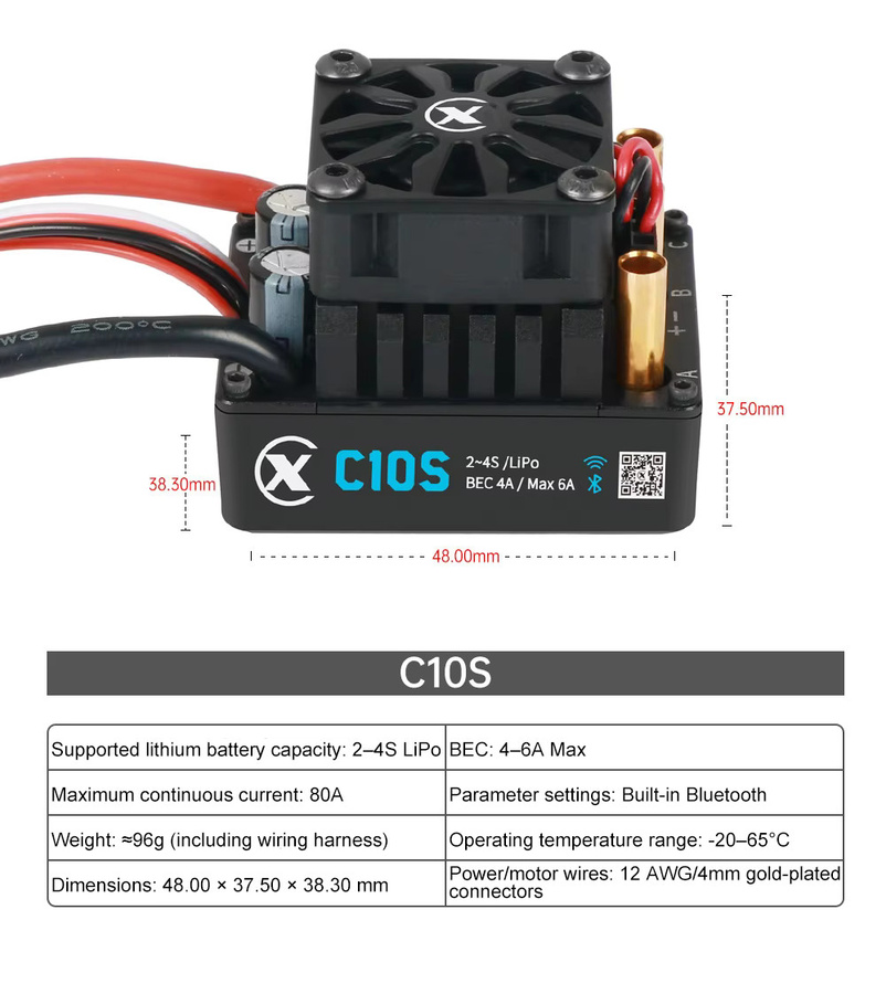 DARK SKY XC-ESC C10S 80A Bürstenloser ESC, 1:10, Zubehör - Bild 3