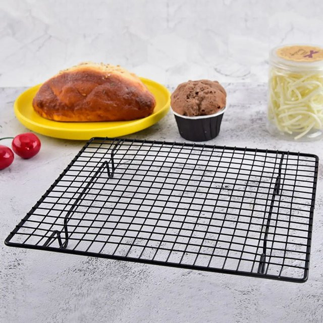 Antihaft Kühlgitter aus High Carbon Stahl in Schwarz für Kuchen, Kekse und Brot - Bild 1