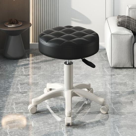 FroladaHandelsUG Rollhocker aus Kunstleder in Beige mit höhenverstellbarem Sitz und Rollen - Bild 5