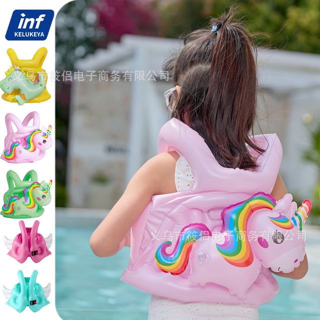 CatXaa Regenbogen-Flügel-Einhorn Schwimmweste, Aufblasbare Auftriebsweste - Bild 1