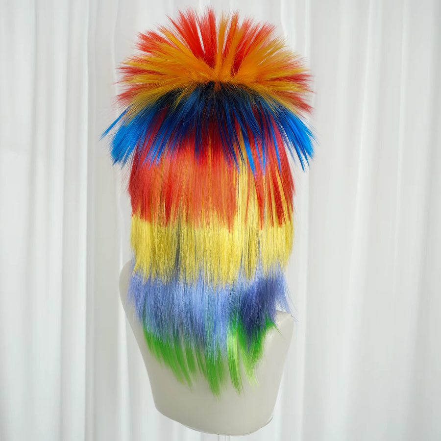 ANOGOL Regenbogen-Punk-Mohawk-Perücke, Damen, Kunsthaar - Bild 2
