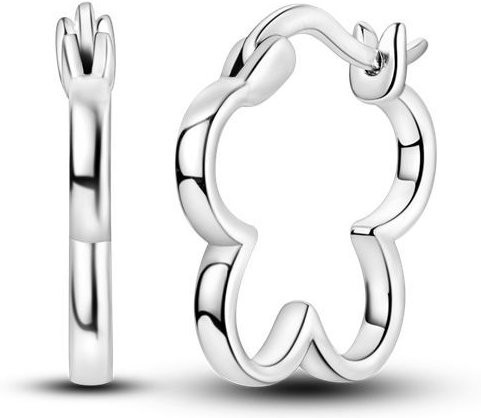 Creolen 925 Silber, Lila Blumen, Damen - Bild 1
