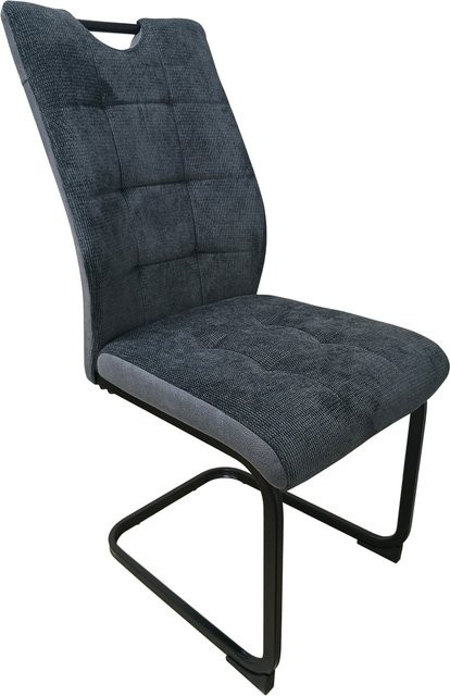 HTI-Living Schwingstuhl Mateo in Grau mit Stoffbezug und Cantilever-Gestell - Bild 1