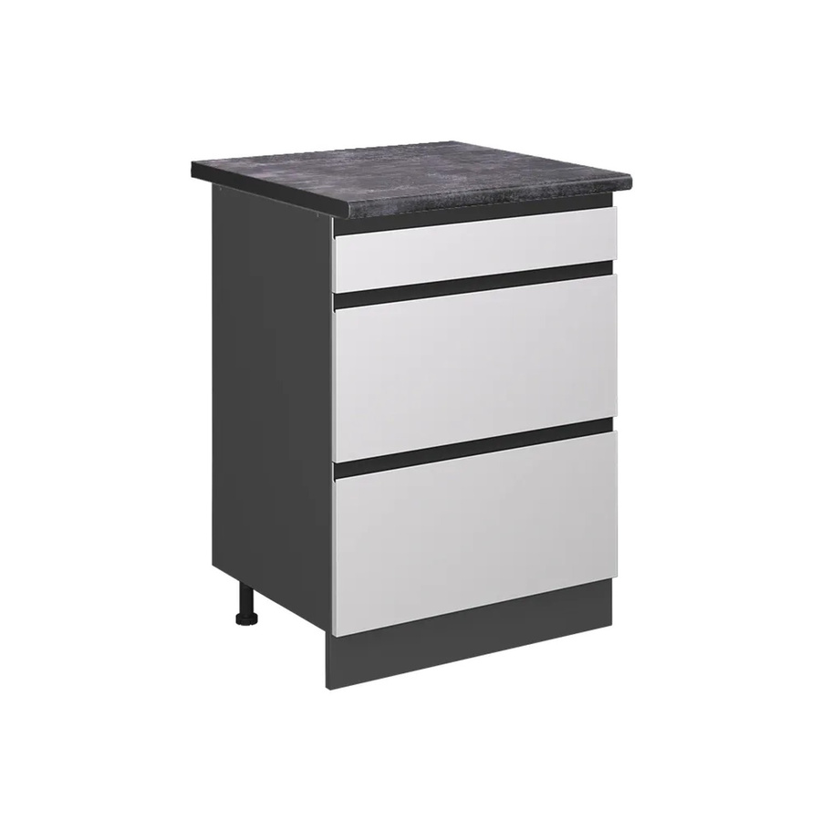 Vicco Küchenunterschrank R-Line Weiß/Anthrazit mit Schubladen und Türen, B/T/H: 60 x 60 x 81,6 cm - Bild 2