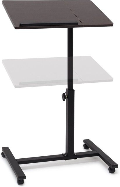 Relaxdays Laptoptisch höhenverstellbar und neigbar in Schwarz mit Eichenoptik, B/T: 60 x 40,5 cm - Bild 1
