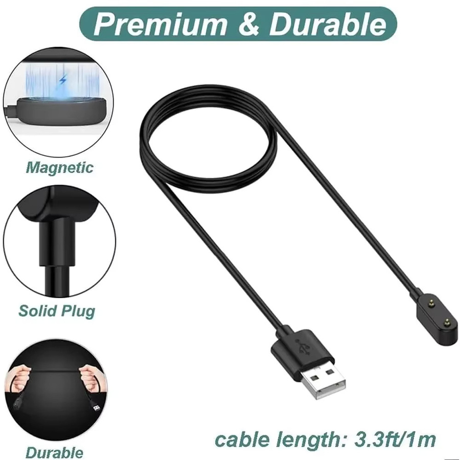 OAKCHARM Magnetisches USB Smartwatch Ladegerät für Huawei Band 10 9 8 7 6, Watch Fit und Honor Band 4X, Ersatzadapter Ladekabel, Schwarz - Bild 3
