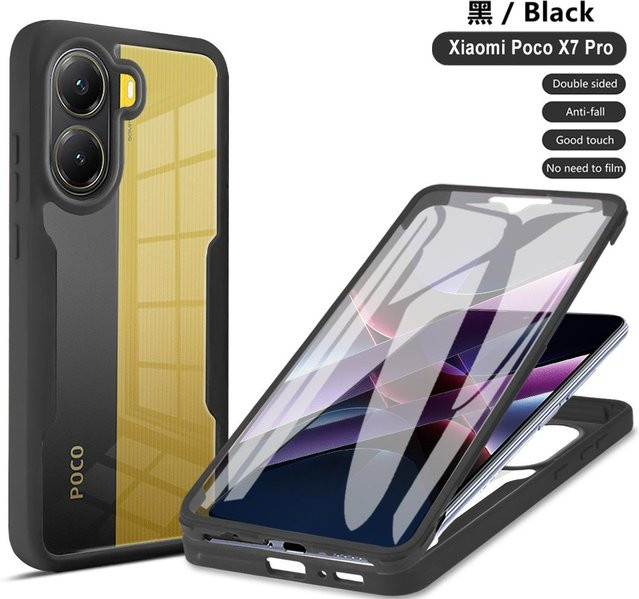 Transparente 360° Vollkörper Schutzhülle für Xiaomi Poco M8 Pro, stoßfeste Hartschalenabdeckung mit Displayschutz - Bild 1