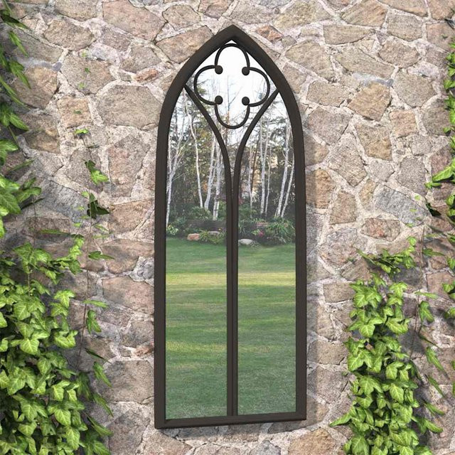 Vidaxl Gartenleuchte aus Metall in Schwarz im Antik-Stil, Wandleuchte, Höhe: 70 cm, Breite: 30 cm - Bild 1
