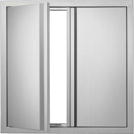 VEVOR Grill-Zugangstür aus Edelstahl in Silber, doppelte Außenküchentür für Grillinsel und Grillstation, flächenbündige Montage, B/H: 61,0 x 61,0 cm - Bild 1