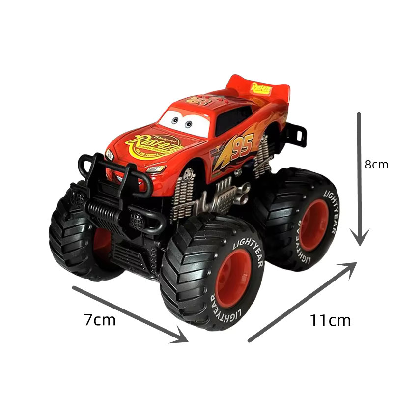 TAKARA TOMY Disney Pixar Cars Lightning McQueen und Jackson Storm Big Wheel Offroad-Fahrzeug Set mit Pullback-Funktion - Bild 4