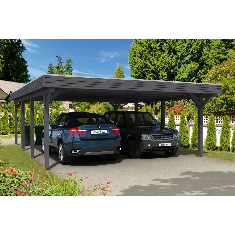 Skan Holz Carport Spessart in Schiefergrau, B/T: 611 x 846 cm, Firsthöhe: 258 cm - Bild 2